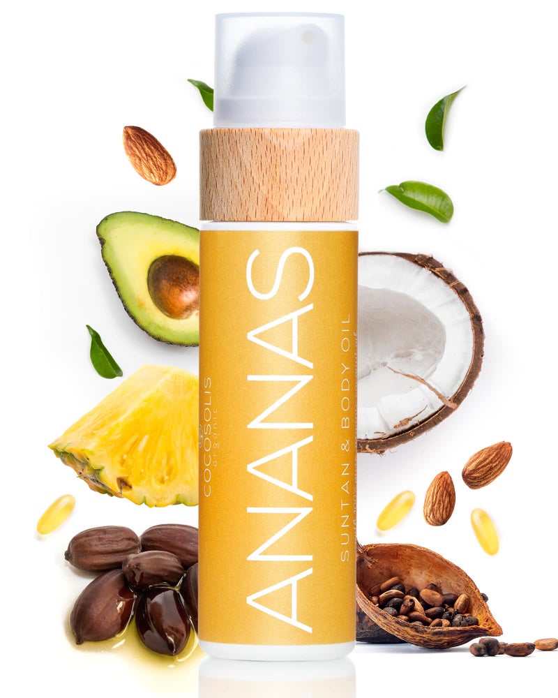 COCOSOLIS ANANAS Tanning Bed Lotion Accelerator - Organic Tanning Lotion with vitamin E & Pineapple Scent | Tanning Oil Enhancer For a Rich Chocolate Tan - Nourishing Body Lotion (3.72 fl oz) - Image 5