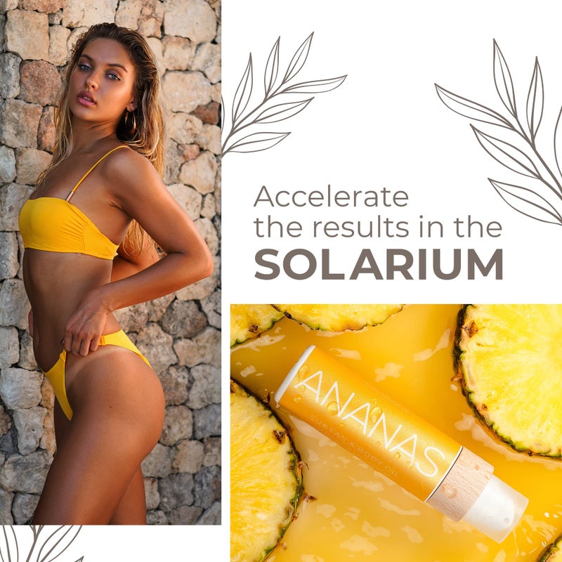 COCOSOLIS ANANAS Tanning Bed Lotion Accelerator - Organic Tanning Lotion with vitamin E & Pineapple Scent | Tanning Oil Enhancer For a Rich Chocolate Tan - Nourishing Body Lotion (3.72 fl oz) - Image 4