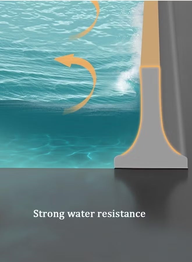 شريط مانع لتسرب الماء للحمام، شريط مانع لتسرب الماء للحمام - شريط مانع لتسرب الماء ذاتي اللصق بطول متر واحد، مانع تسرب مائي قابل للطي، واقي عتبة مانع للانزلاق للفصل الجاف والرطب في المطبخ أو الحوض أو الحمام - Image 5