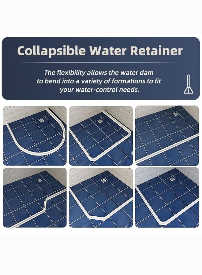 شريط مانع لتسرب الماء للحمام، شريط مانع لتسرب الماء للحمام - شريط مانع لتسرب الماء ذاتي اللصق بطول متر واحد، مانع تسرب مائي قابل للطي، واقي عتبة مانع للانزلاق للفصل الجاف والرطب في المطبخ أو الحوض أو الحمام - Image 3