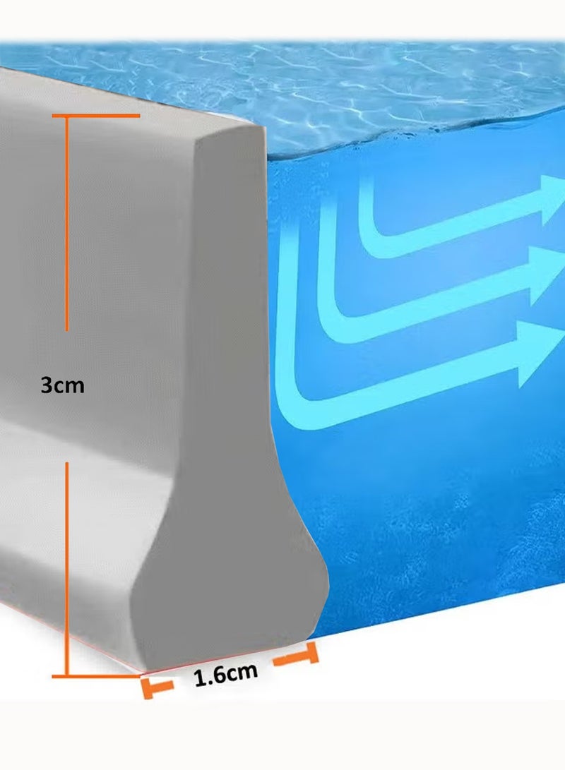 شريط مانع لتسرب الماء للحمام، شريط مانع لتسرب الماء للحمام - شريط مانع لتسرب الماء ذاتي اللصق بطول متر واحد، مانع تسرب مائي قابل للطي، واقي عتبة مانع للانزلاق للفصل الجاف والرطب في المطبخ أو الحوض أو الحمام - Image 2