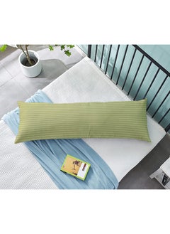 Hotel Linen Klub Krude  Long Body Pillow 1pc, Fabric: 100% Polyester 85 GSM Microfiber 1 cm Stripe Super Soft, Filling: 1300 gm Hollow Fiber Comfort, Breathable & Ultra Soft Size: 45 x 120 cm, Color: Olive  - Image 1