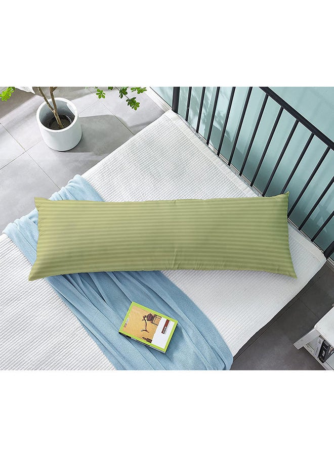 Hotel Linen Klub Krude  Long Body Pillow 1pc, Fabric: 100% Polyester 85 GSM Microfiber 1 cm Stripe Super Soft, Filling: 1300 gm Hollow Fiber Comfort, Breathable & Ultra Soft Size: 45 x 120 cm, Color: Olive  - Image 1