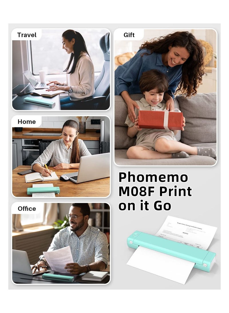 Portable Bluetooth Wireless M80F-A4 Thermal Mobile-Printer, Compact Inkless Printer for Travel, Support Phone & Laptop, Small Printers for Home Use Vehicles Office School Stencils (8.26"x 11.69")  - Image 3