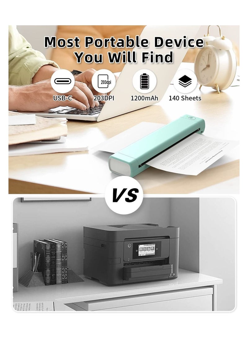 Portable Bluetooth Wireless M80F-A4 Thermal Mobile-Printer, Compact Inkless Printer for Travel, Support Phone & Laptop, Small Printers for Home Use Vehicles Office School Stencils (8.26"x 11.69")  - Image 2