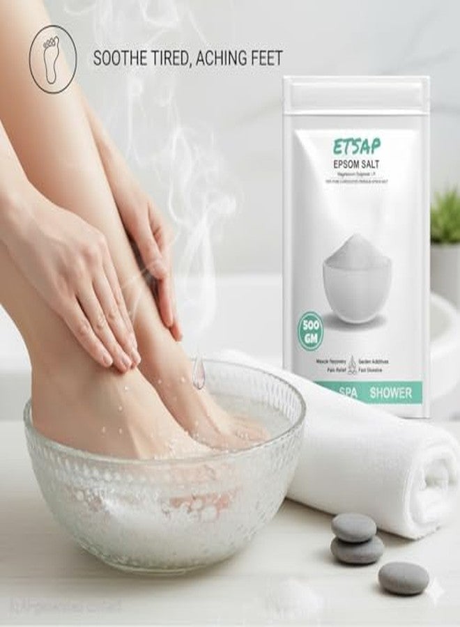 ETSAP Epsom Bath Salt Crystal and Bath | For refreshing bath soak, relieves aches & pain (500gm) - Image 4