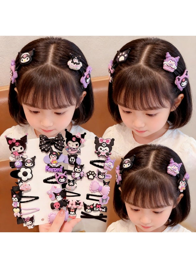 kuromi 36 Pieces-Children's hairpins girls hairpins Kuromi series cartoon mini hairpins toddler girl hairpins butterfly hairpins sweet newborn baby children's hair accessories (black) - Image 1