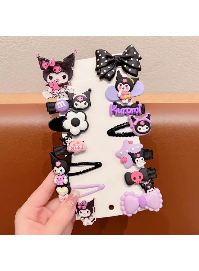 kuromi 36 Pieces-Children's hairpins girls hairpins Kuromi series cartoon mini hairpins toddler girl hairpins butterfly hairpins sweet newborn baby children's hair accessories (black) - Image 3