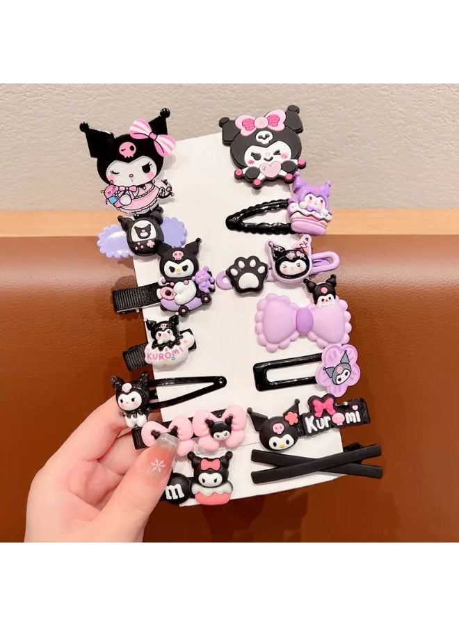 kuromi 36 Pieces-Children's hairpins girls hairpins Kuromi series cartoon mini hairpins toddler girl hairpins butterfly hairpins sweet newborn baby children's hair accessories (black) - Image 4