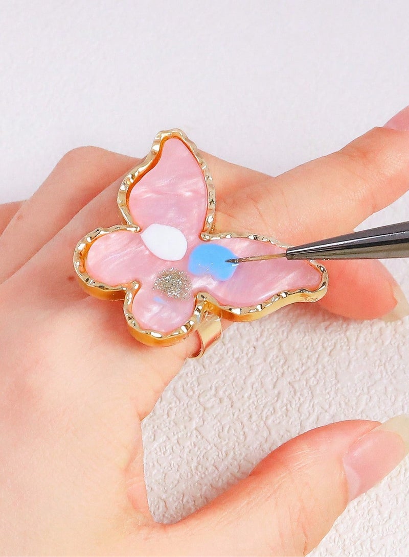 بيوتي بوكس 2 قطعة لوحة خلط مستحضرات التجميل الراتنج لوحة خلط مستحضرات التجميل، لوحة طلاء الأظافر، لوحة خلط طلاء الأظافر، لوحة ألوان الأظافر لوحة ألوان DIY - Image 1