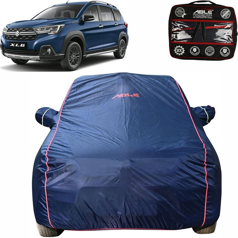 Able Parashuit Blue WR Series Car Body Cover with Mirror Pockets and Driver Door Zipper Compatible for Maruti-XL6 (2018 to Till Now Model) - Image 1