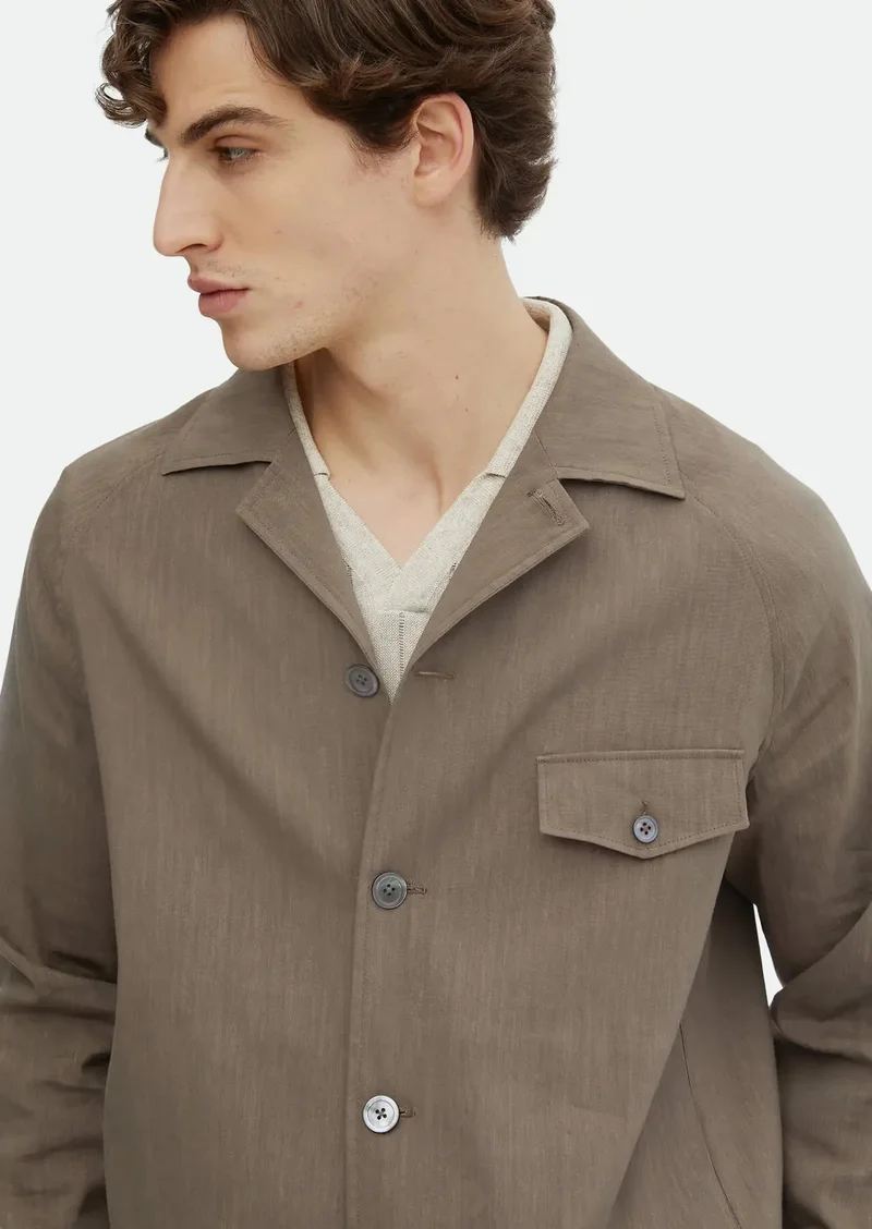 Ramsey Light Brown Plain Comfort Fit Linen Blended Suit