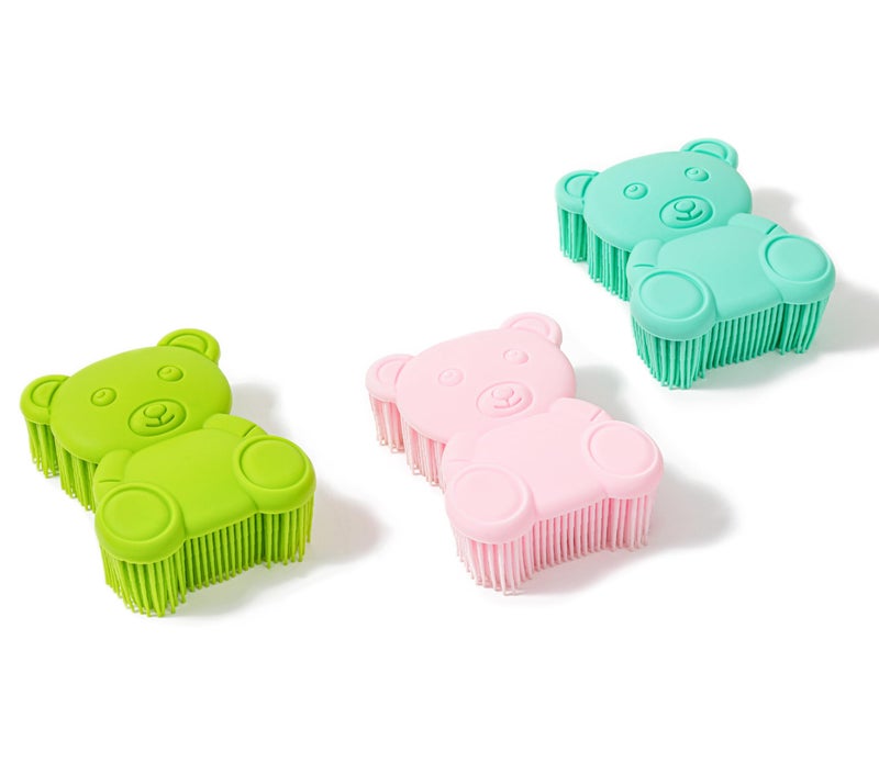 Premium Sensory Brush for Kids or AutismSoft Silicone Body Scrubber2 in 1 Sensory Room Occupational Therapy Fidget BrushesSilicone LoofahPets Shower Brushes Bath Brush Shampoo BrushBearGreen