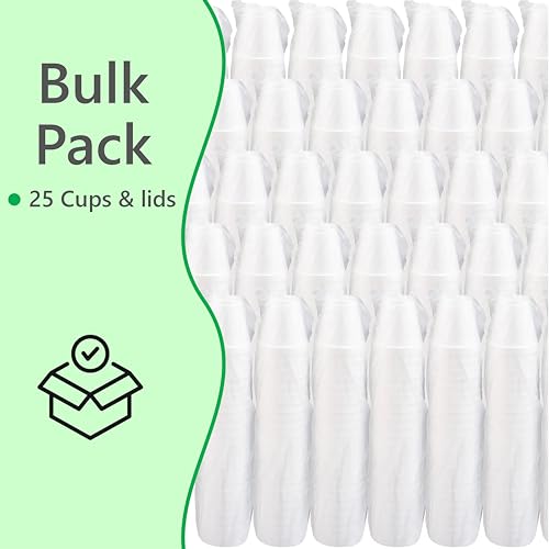Mr. Miracle 20 OZ Foam Cups With Lids for Hot & Cold Drinks, USA-Made 25-Pack. Ideal Styrofoam Coffee Cups, Insulating To-Go Cups for Soda, Tea, Juice - Sturdy, Disposable & comparable to Industry standard 20J20 - Image 5