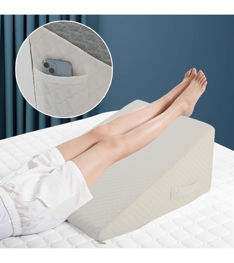 Honeycomb Gray Wedge Pillow Unique Design Bed Wedge Pillow for Multi Position Use Sleeping Back Support Leg Knee Includes Cover - Image 5