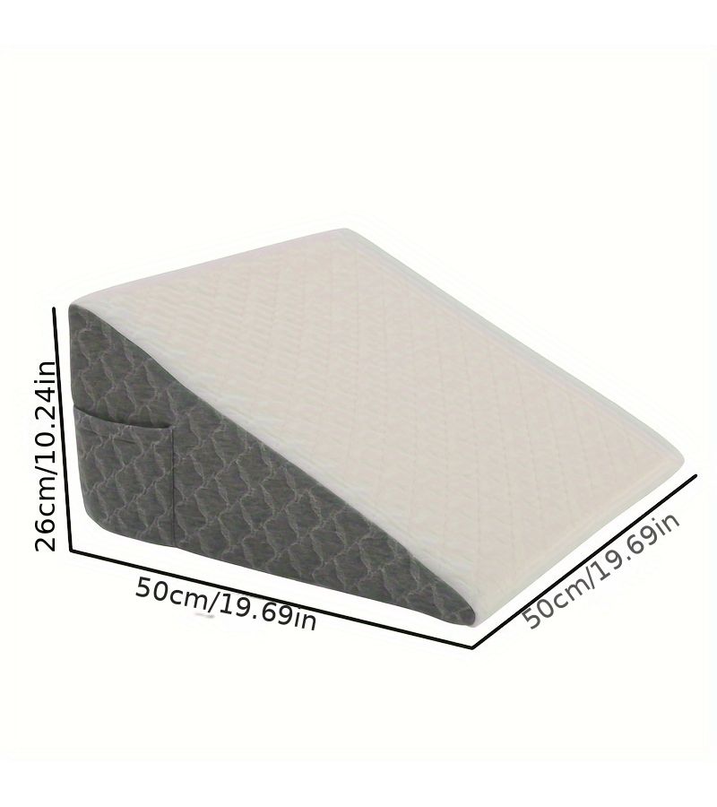 Honeycomb Gray Wedge Pillow Unique Design Bed Wedge Pillow for Multi Position Use Sleeping Back Support Leg Knee Includes Cover - Image 3