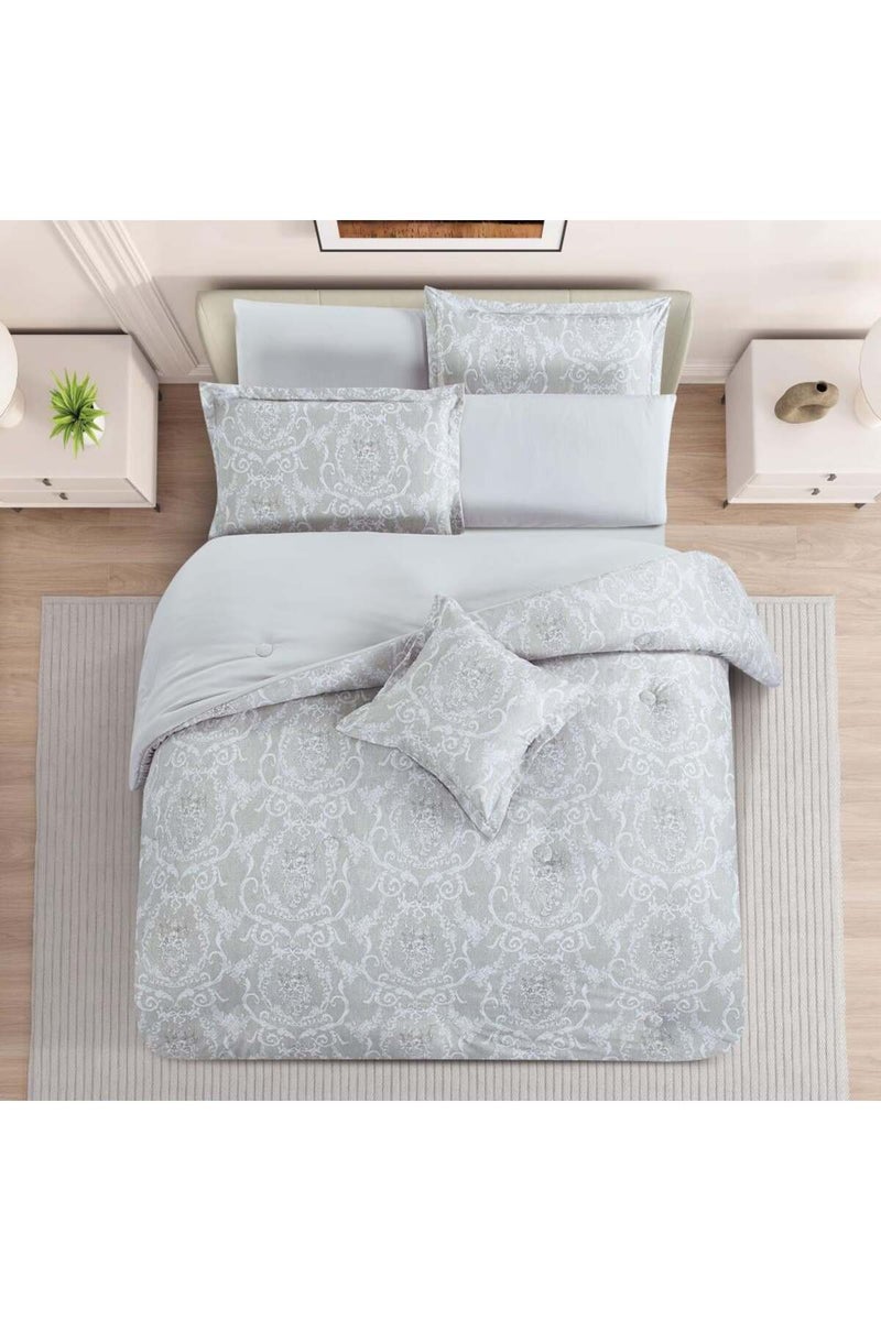 Melen Summer Double Reversible Bedspread 7-Piece - Orka - Gray - Gray - Image 3