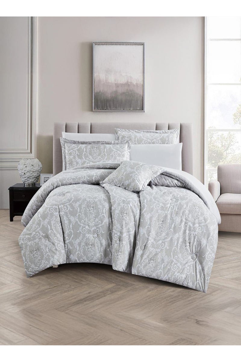 Melen Summer Double Reversible Bedspread 7-Piece - Orka - Gray - Gray - Image 1