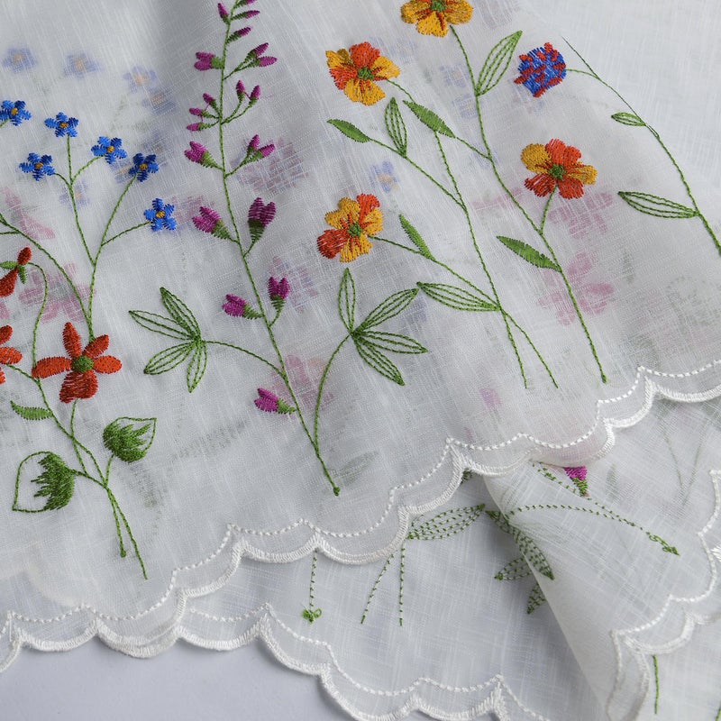 Yurlisa التطريز الطبقات الرعوية الطبقات العمودية الشريط الشريان boucle الكتان النافذة الستار - Image 3