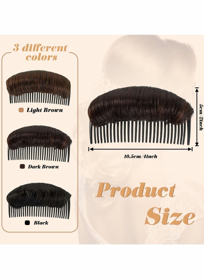 Excefore Hair Bun Invisible False Hair Clip, Hair Base Bump Fluffy Hair Pad Styling Insert Tool Volume Fluffy Princess Styling Increased Hair Pad for Women Girls - Image 2
