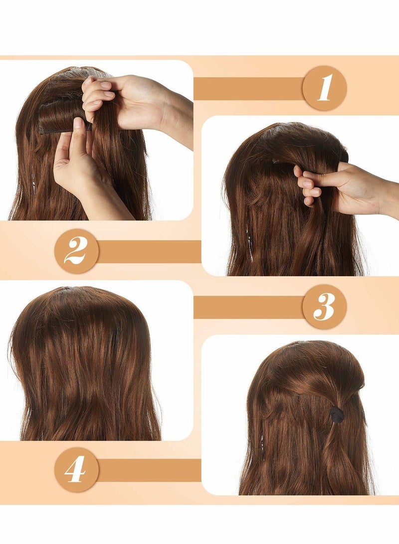 Excefore Hair Bun Invisible False Hair Clip, Hair Base Bump Fluffy Hair Pad Styling Insert Tool Volume Fluffy Princess Styling Increased Hair Pad for Women Girls - Image 3