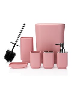 6 Piece Bathroom Accessories set Pink