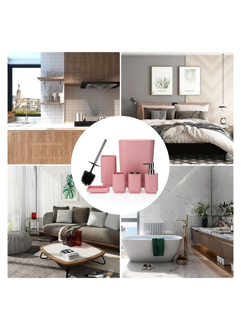 Generic - 6 Piece Bathroom Accessories set Pink - Image 1