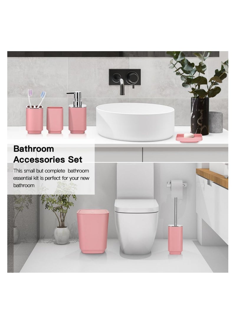Generic - 6 Piece Bathroom Accessories set Pink - Image 1