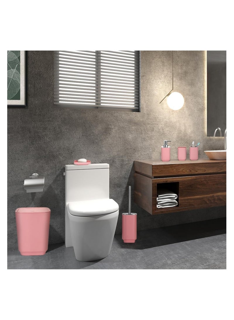 Generic - 6 Piece Bathroom Accessories set Pink - Image 1