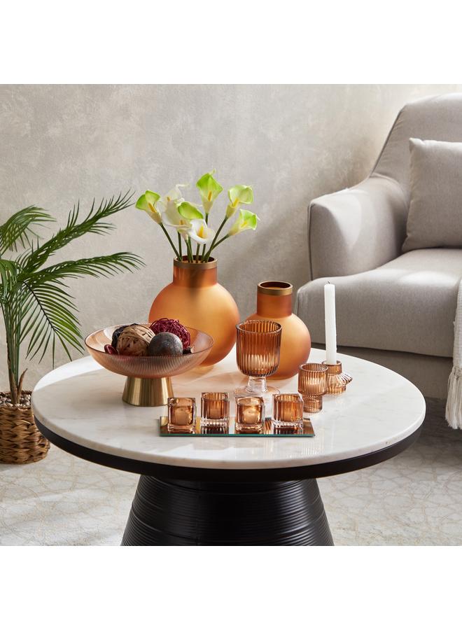 هوم بوكس طقم حامل شموع صغيرة مكون من 4 قطع مع صينية زجاجية مرآة مقاس 28×11×6 سم - Image 5