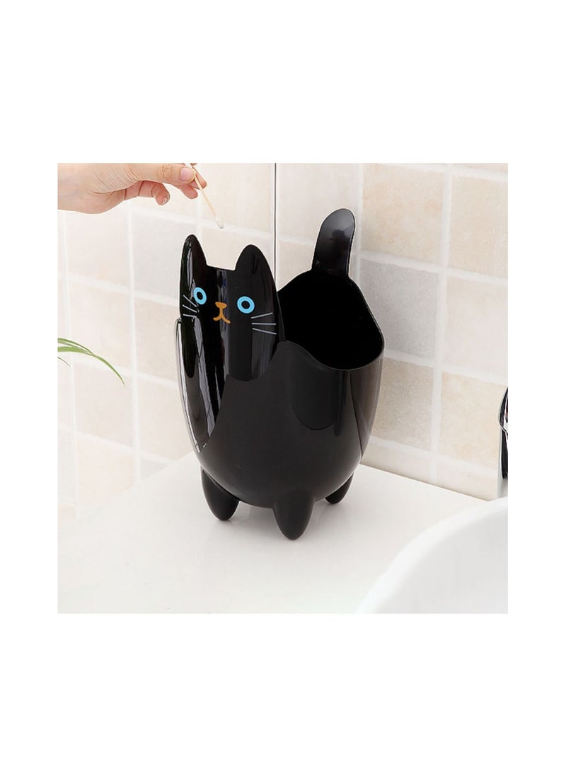 Generic Small Wastebasket Cat Garbage Can Trash Storage Desktop Mini Plastic Bin Without Cover Storage Bucket For Home use  - Image 1