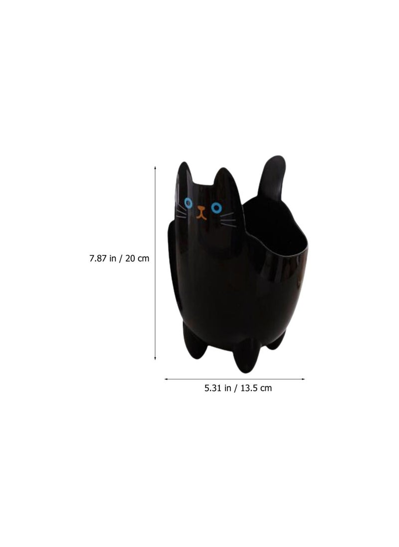 Generic Small Wastebasket Cat Garbage Can Trash Storage Desktop Mini Plastic Bin Without Cover Storage Bucket For Home use  - Image 2