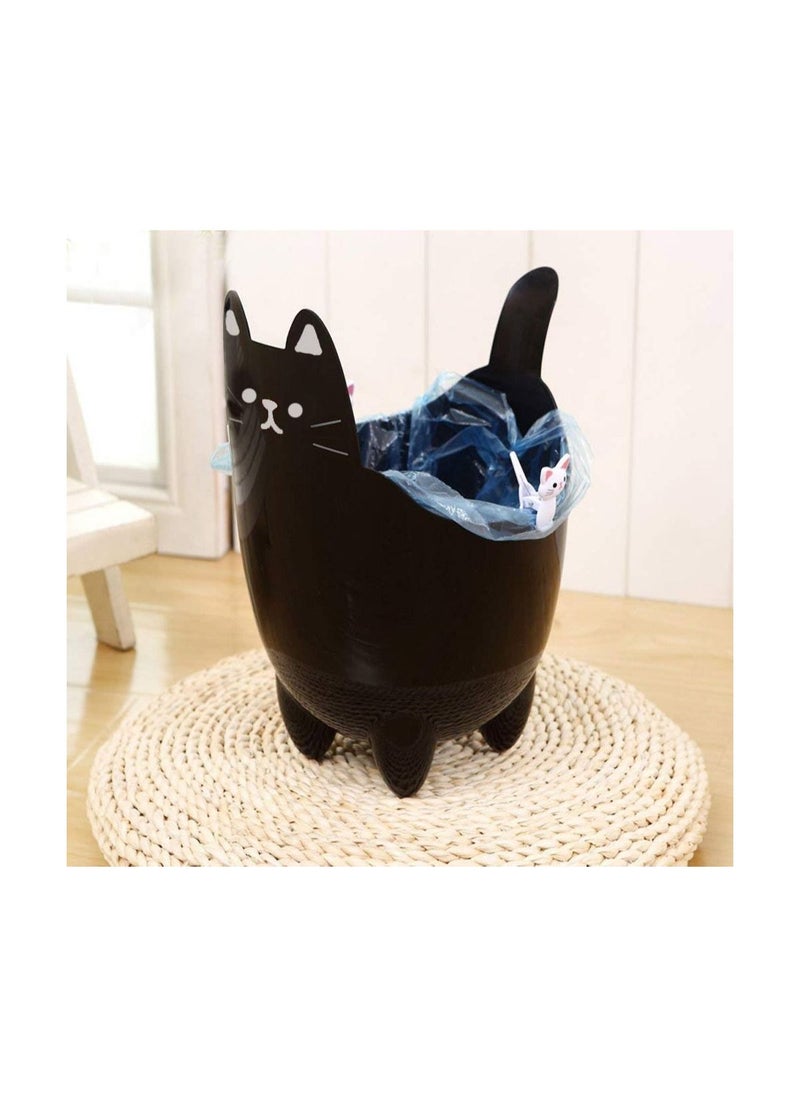 Generic Small Wastebasket Cat Garbage Can Trash Storage Desktop Mini Plastic Bin Without Cover Storage Bucket For Home use  - Image 3
