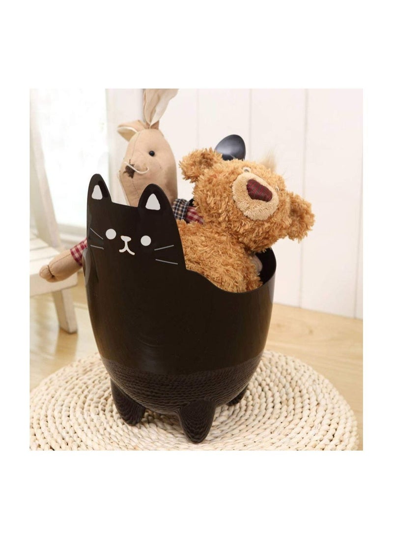 Generic Small Wastebasket Cat Garbage Can Trash Storage Desktop Mini Plastic Bin Without Cover Storage Bucket For Home use  - Image 4
