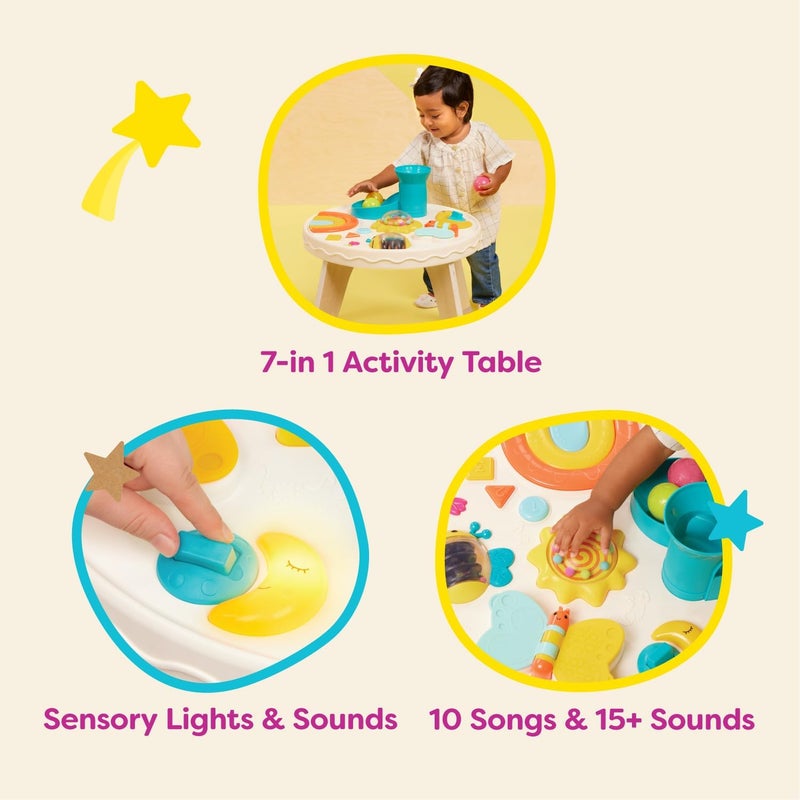 بي. تويز B. play – طاولة أنشطة الأطفال – مركز الأطفال مع 7 أنشطة – لعبة تعليمية موسيقية – طاولة لعب للأطفال – من 6 أشهر فأكثر – محطة ملونة وحسية - Image 5