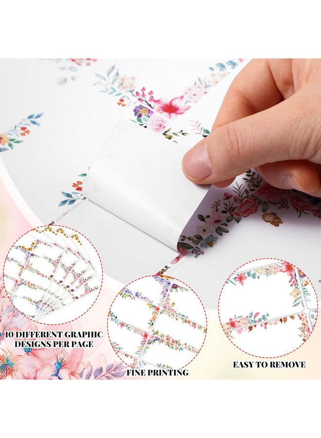 Zhanmai 300 Pcs Address Mailing Labels 2X4 Inch Personalized Flower Return Address Labels Stickers Self Adhesive Printable Gift Labels Compatible With Laser And Inkjet Printer 30 Sheet - Image 3