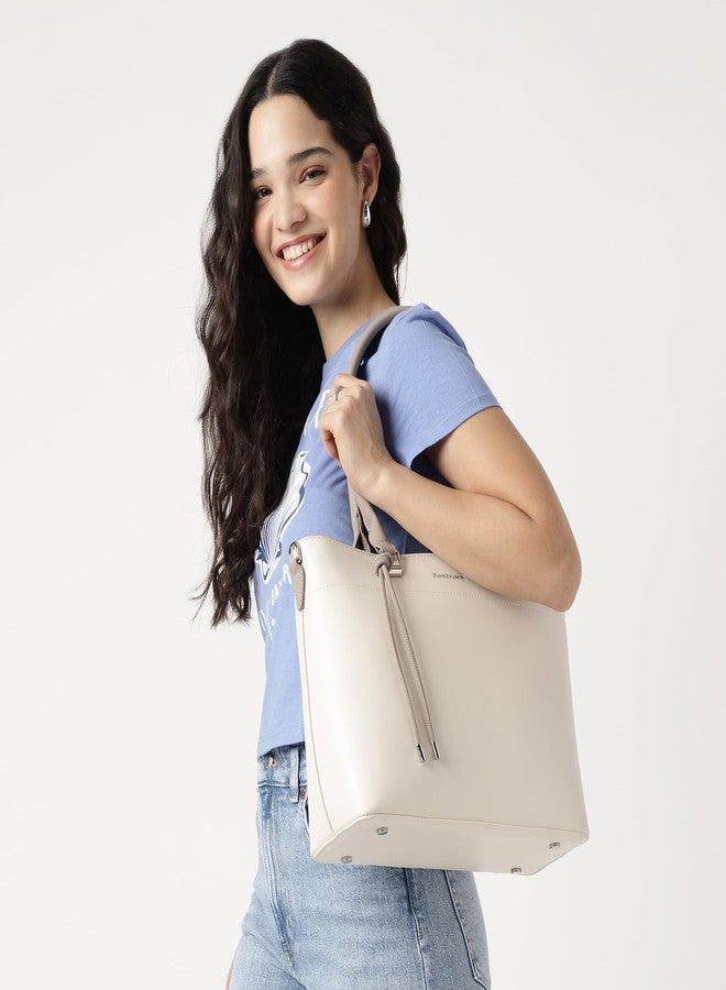 fastrack Structured Tote Bag for Women | Faux Leather Handbag with 3 Compartments, Outer Pockets, Utility Section & Detachable Straps | Elegant Everyday Tote for Office, Errands & Travel - Image 2