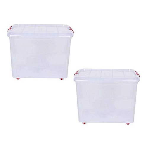 T TOPLINE Multipurpose Plastic Storage Container Box with Wheels 25 LTR (Clear, Transparent) (4 pcs) - Image 3