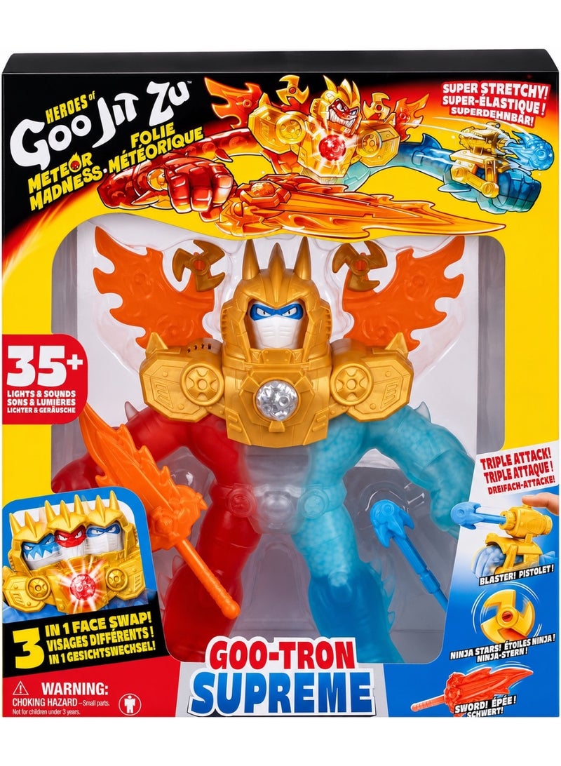 جوو جيت زو يجمع "Goo-Tron Supreme" من أبطال "Goo JIT Zu" بين قوى كل من "Blazagon" و"Pantaro" و"Thrash" في بطل واحد فائق القوة، ويتميز بثلاث حشوات مختلفة وأكثر من 35 عبارة... - Image 4