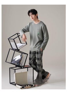 Breathing Pajamas-Men's Pajamas Made Of Pure Cotton, Loose And Comfortable, Long Sleeved Casual Home Suit Set - pzsku/ZB826C0EB99DB030C32EAZ/45/_/1726127157/6db8ddc2-1b21-4c4e-b408-cc332b5d6516