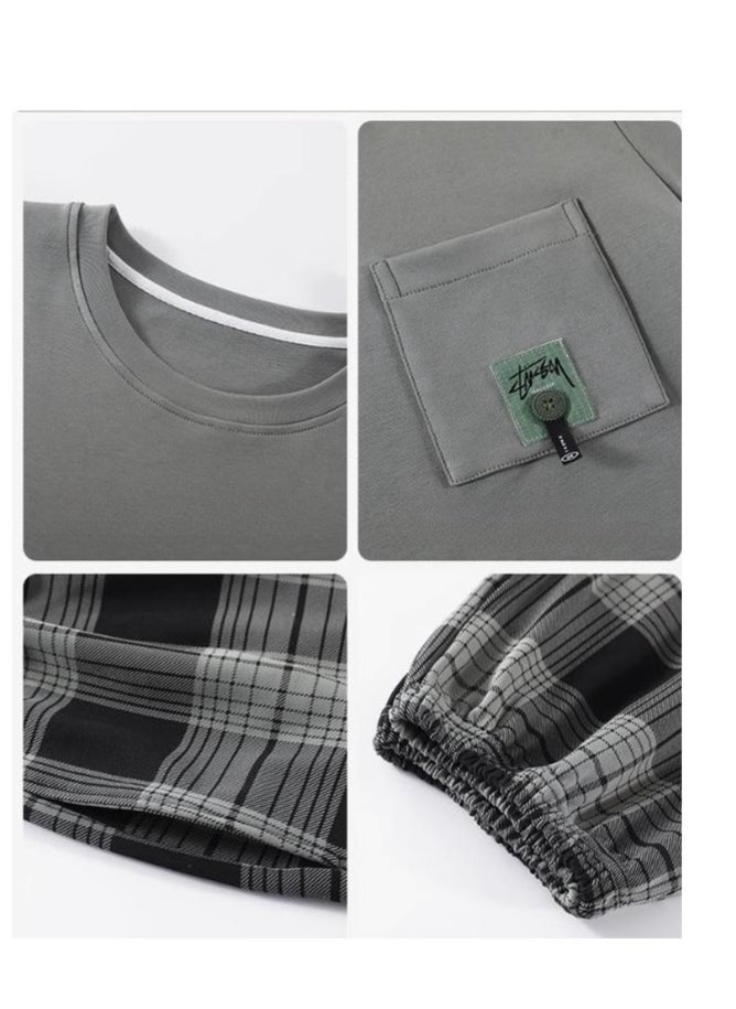 MIIOW - Breathing Pajamas-Men's Pajamas Made Of Pure Cotton, Loose And Comfortable, Long Sleeved Casual Home Suit Set - Image 1