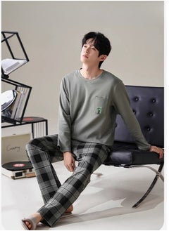 Breathing Pajamas-Men's Pajamas Made Of Pure Cotton, Loose And Comfortable, Long Sleeved Casual Home Suit Set - pzsku/ZB826C0EB99DB030C32EAZ/45/_/1726127332/b1d75249-6c7d-43e6-87d9-a0c4961c5cb4