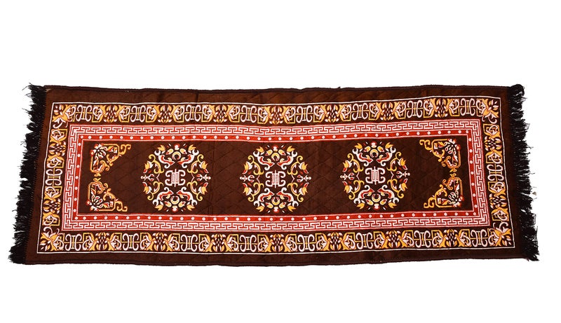 RUSTIC LINEN Velvet Pooja Asan Mat - Size 24 x 72(Inches) 60X182(CM) 2X6(Feet) Bed Side Runner,Floor Mat, Floor Rug, Pack of 1 Velvet Asan - Image 2