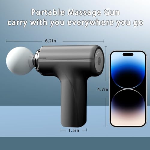 ON STORE Mini Massage Gun for Deep Tissue Relief Portable Handheld Percussion Massager with 6 Heads and 6 Speeds Quiet Lightweight Rechargeable Body Massager for Pain Relief (Facial Massage Gun) - Image 3