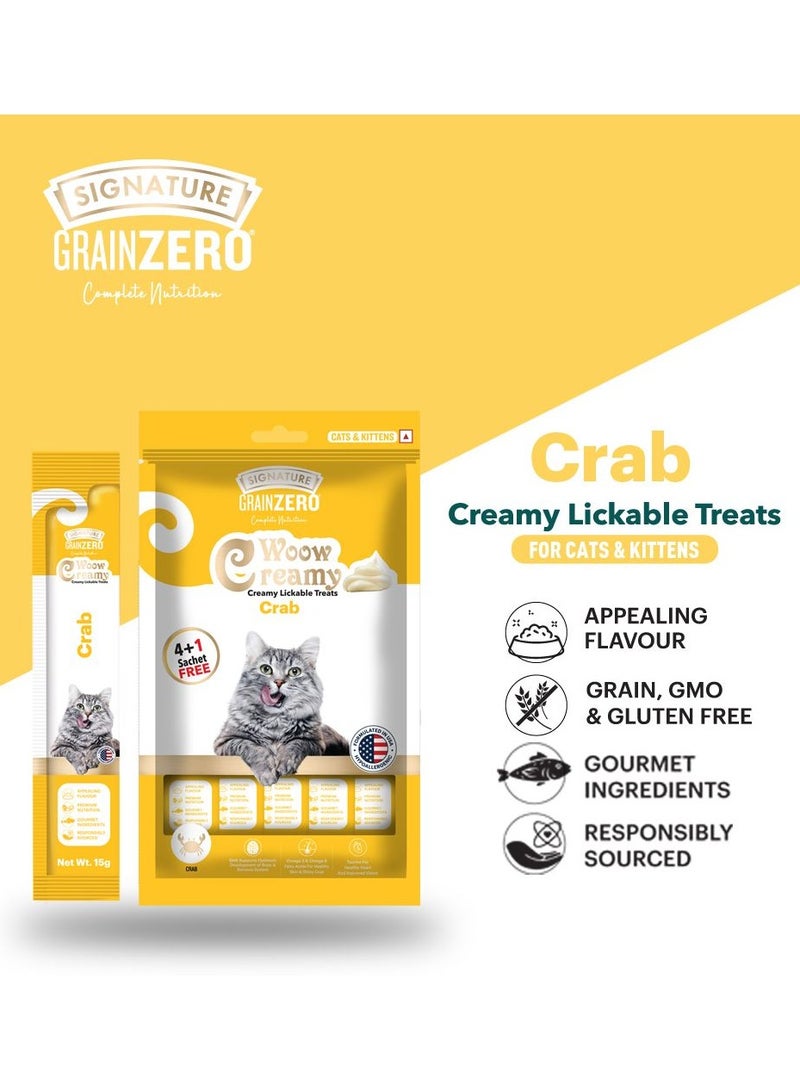 Grain Zero Creamy Lickable Cat Treats Crab & Chicken 5 x 15g - Image 3