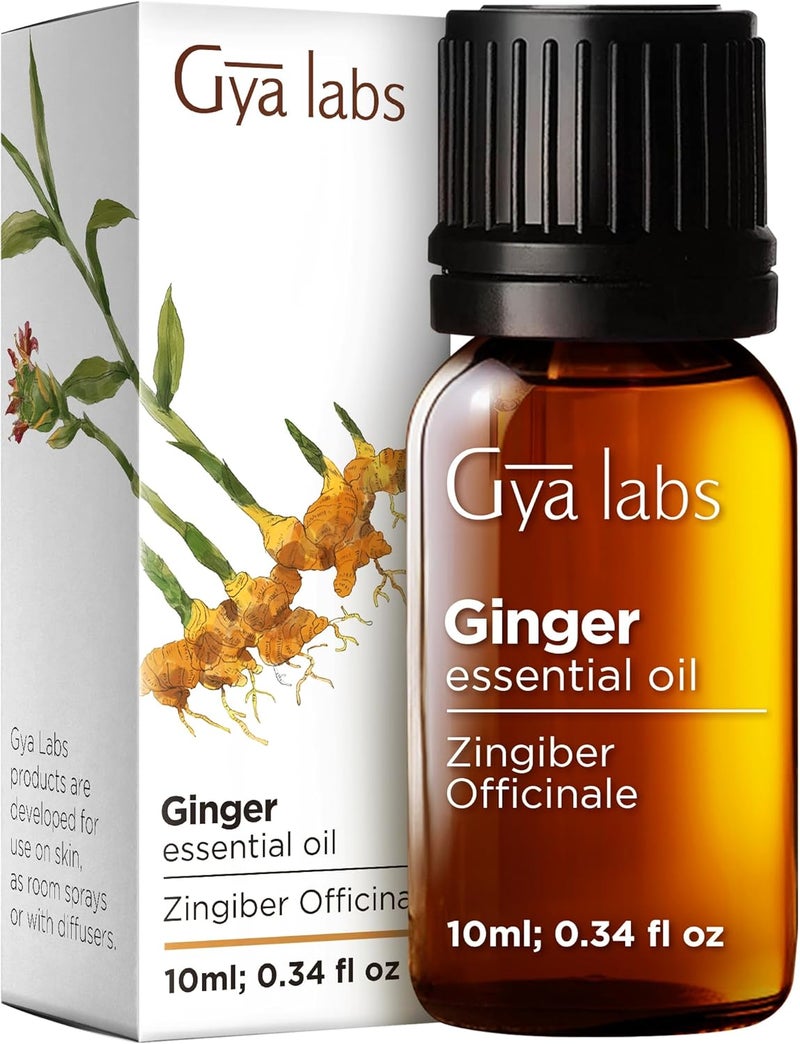 gya labs زيت الزنجبيل الأساسي من جيا لابز - 0.34 فل أوقية - للشعر، البشرة، الناشر، العلاج العطري وصناعة الشموع المنزلية - Image 1