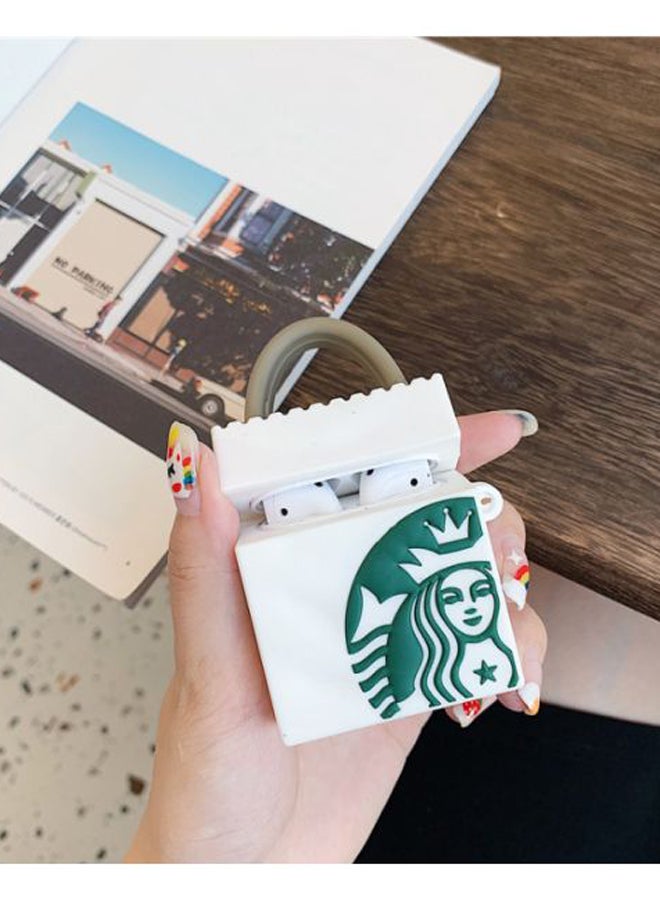 Starbucks Themed Protective Case For Apple AirPods 1/2 Generation White/Green/Brown