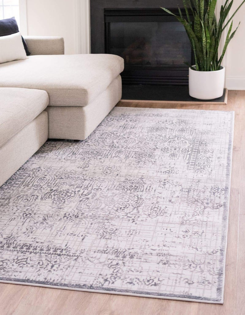 Unique Loom Aberdeen Collection Area Rug  Stanhope 4 1 x 6 1 Rectangle Gray Beige
