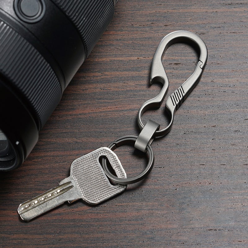 Multifunctional Keychain, Titanium Construction, 15 Grams Lightweight - Corrosion-Resistant, Belt Loop-Attachable Key Chain for Outdoor Camping, Men - Image 4