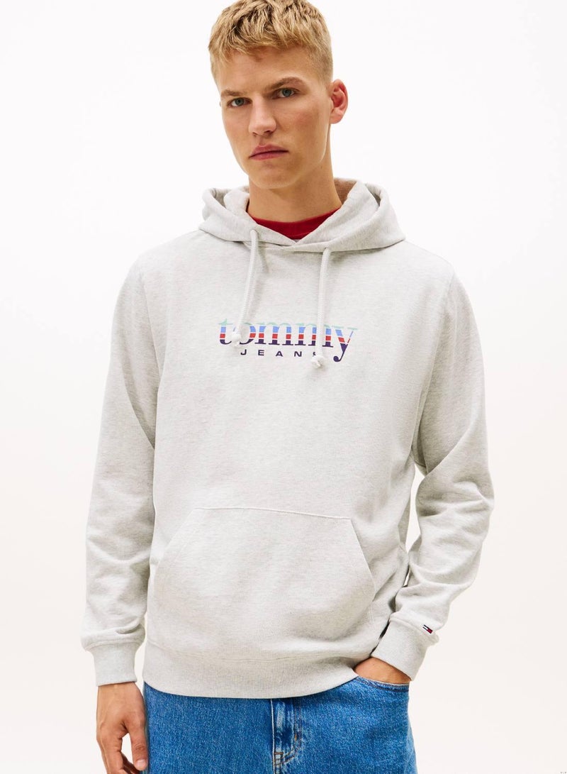 TOMMY JEANS Logo Terry Drawstring Hoody - Image 1